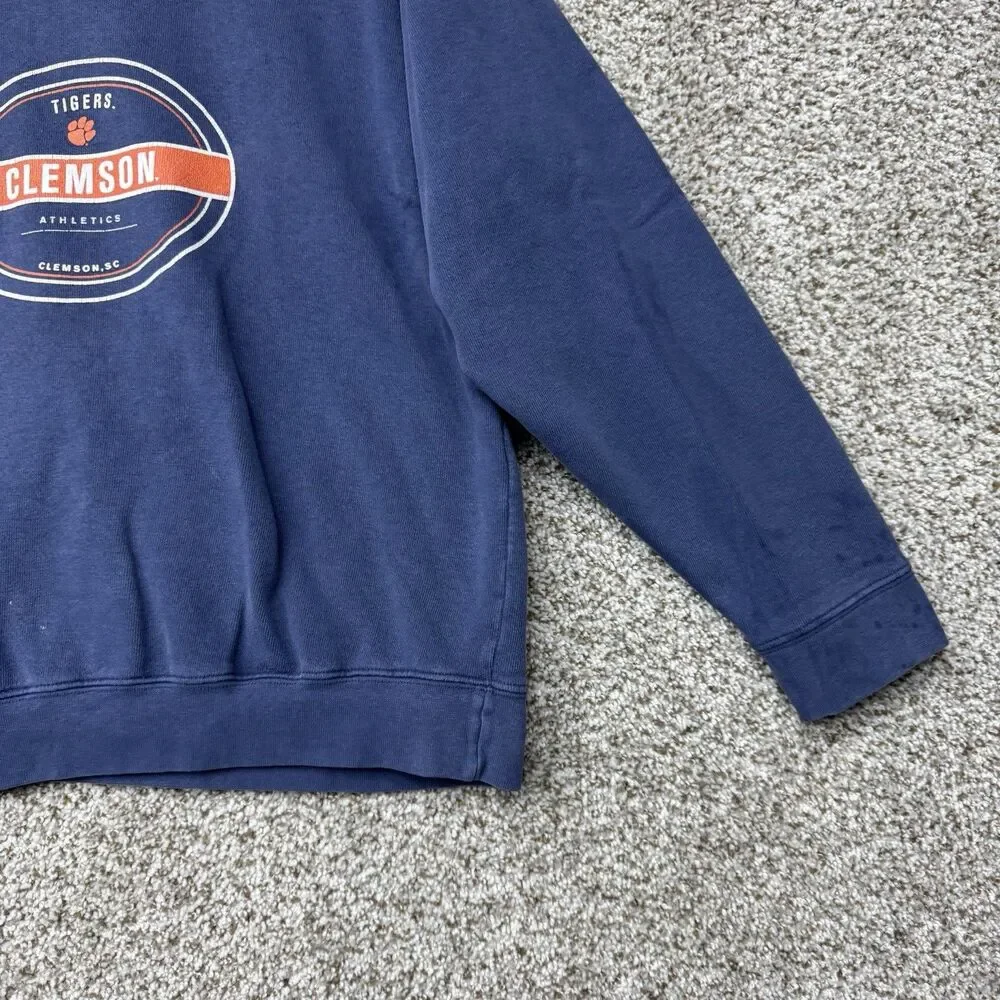 Vintage‎ 90s Clemson Tigers Sweatshirt Men's Medium Blue Crew Neck Pullover Nike